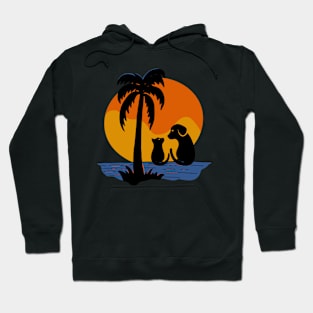 sunset with dog and cat -cat shirt-dog shirt Hoodie